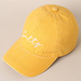 Fashion City - Salty Lettering Embroidery Baseball Cap: WHITE / One Size