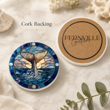 Fernville Creations - Whale Tail Ceramic Coaster: 4 Inch Glossy