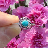Moonrise Jewelry - R-97 Turquoise Lotus Ring: 7