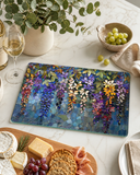 Fernville Creations - Wisteria Glass Cutting Board & Serving Tray: 8x11 inch