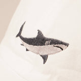 Fashion City - Shark Embroidered Cotton Baseball Dad Cap: WHITE / One Size