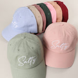 Fashion City -  SALTY Typography Embroidered Baseball Cap: BURGUNDY / One Size