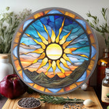 Fernville Creations - Sun Charcuterie Tempered Glass Cutting & Cheese Board: 12 - Inch