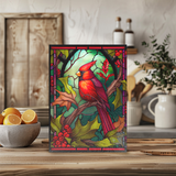 Fernville Creations - Cardinal Tempered Glass Cutting Board, Charcuterie Board: 8 x 11 Inch