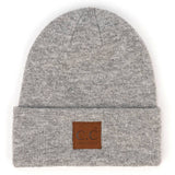 Fashion City - Unisex Heather Knit Classic Beanie Hat: BLK / ONE SIZE