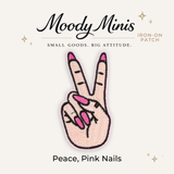 Beast Threads LLC - Peace Pink Nails Embroidered Patch