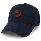 Chowdaheadz - Cape Cod Circle Leather Patch Dad Hat: Black / Dad Hat