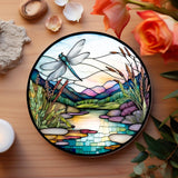 Fernville Creations - Dragonfly Ceramic Coaster: Tabletop Decor Piece: 4 Inch Glossy