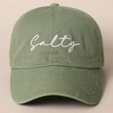 Fashion City - Salty Lettering Embroidery Baseball Cap: BLACK / One Size