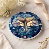 Fernville Creations - Whale Tail Ceramic Coaster: 4 Inch Glossy