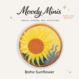 Beast Threads LLC - Boho Sunflower Embroidered Patch- RTS