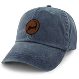 Chowdaheadz - Cape Cod Circle Leather Patch Washed Dad Hat: Cardinal / Dad Hat