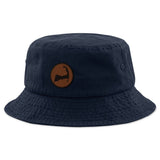 Chowdaheadz - Cape Cod Circle Leather Patch Bucket Hat: Navy / Bucket Hat