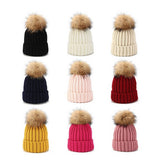 ACCITY - OUTDOOR WARM WOOL BALL KNITTED HAT_CWAH1577: White / (OS) 1