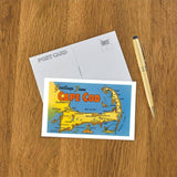 Found Image Press - Postcard MA-515 Greetings from Cape Cod, Mass., Map