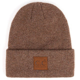 Fashion City - Unisex Heather Knit Classic Beanie Hat: BLK / ONE SIZE