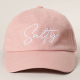 Fashion City -  SALTY Typography Embroidered Baseball Cap: BURGUNDY / One Size