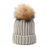 ACCITY - OUTDOOR WARM WOOL BALL KNITTED HAT_CWAH1577: Blue / (OS) 1