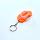 iconic mi - Silicone Flip Flop Keychain Accessory Orange