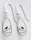 Sosie Designs - Silver Teardrop Robin Bird Earrings