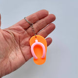 iconic mi - Silicone Flip Flop Keychain Accessory Orange