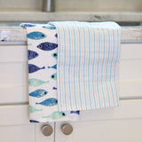 Elsie & Zoey - 3 Piece Seafoam Stripe Tea Towel Set