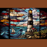 Fernville Creations - Lighthouse Tempered Glass Charcuterie & Serving Tray: 11 x 15 inch