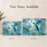 Fernville Creations - Hummingbird Tempered Glass Cutting Board & Tray: 8x11 inch