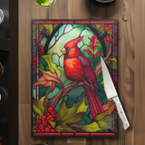 Fernville Creations - Cardinal Tempered Glass Cutting Board, Charcuterie Board: 8 x 11 Inch