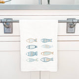 Cottage Shore - Hand Drawn Fish - Cotton Tea Towel: 19" X 28" (With Loop)