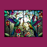 Fernville Creations - Tempered Glass Cutting Board: Hummingbird Charcuterie Tray: 8x11 Inch