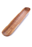African Modern - Wild Olive Wood Baguette Bowl with Striped Bone Inlay