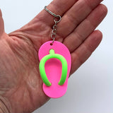 iconic mi - Silicone Flip Flop Keychain Accessory Hot Pink