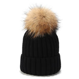ACCITY - OUTDOOR WARM WOOL BALL KNITTED HAT_CWAH1577: Blue / (OS) 1