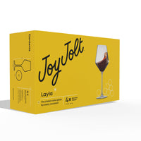 JoyJolt - Layla Crystal Stemmed Red Wine Glasses, 17 Oz : Lead-Free Crystal