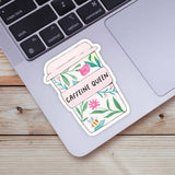 Big Moods - Caffeine Queen Floral Mug Sticker