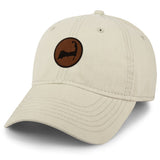 Chowdaheadz - Cape Cod Circle Leather Patch Dad Hat: Navy / Dad Hat