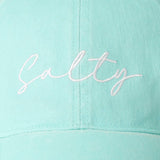 Fashion City - Salty Lettering Embroidery Baseball Cap: WHITE / One Size