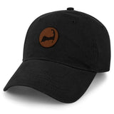 Chowdaheadz - Cape Cod Circle Leather Patch Dad Hat: Black / Dad Hat