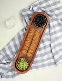 India Handicrafts Inc - Long Acacia Wood Tray w/ 2 Bowls S/3