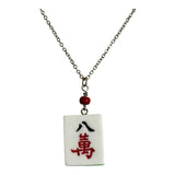Jackie Gallagher Designs - Handmade Coastal Jewelry - Mahjong Tile Necklace, Stainless Steel: 1 Dot