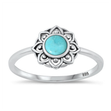 Moonrise Jewelry - R-97 Turquoise Lotus Ring: 7