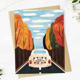 Big Moods - Just Married Fall Wedding Card
