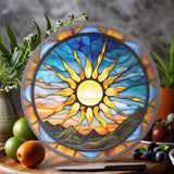 Fernville Creations - Sun Charcuterie Tempered Glass Cutting & Cheese Board: 12 - Inch