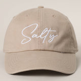 Fashion City -  SALTY Typography Embroidered Baseball Cap: GREENTEA / One Size