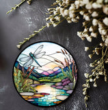 Fernville Creations - Dragonfly Ceramic Coaster: Tabletop Decor Piece: 4 Inch Glossy