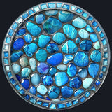 Fernville Creations - Printed Image - Blue Pebbles - Ceramic Coaster: 4 Inch Glossy