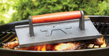 Fox Run Brands - Outset Cast Iron Grill Press with Rosewood Handle, 5" x 9"
