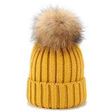 ACCITY - OUTDOOR WARM WOOL BALL KNITTED HAT_CWAH1577: Blue / (OS) 1
