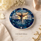 Fernville Creations - Whale Tail Ceramic Coaster: 4 Inch Glossy